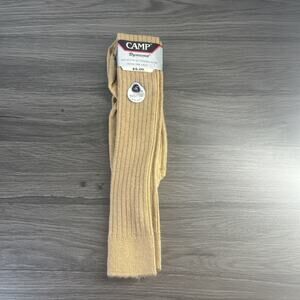 Camp Dynamo Wool Blend Socks Camel Over the Calf Vintage 1980s USA Size 10-13